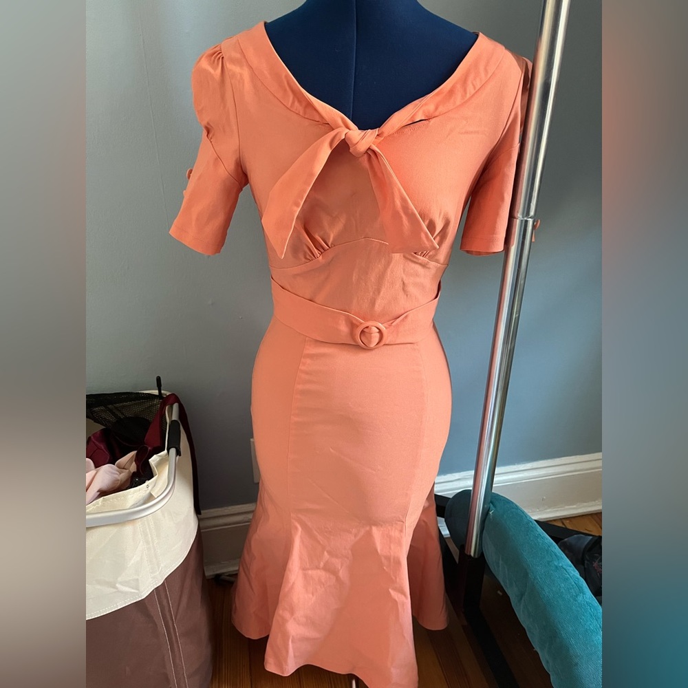Pink zip up 1930s style dress!